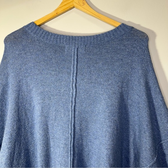 Addition Elle Blue Cropped 3/4 Sleeve Crew Neck Sweater Size 3x - Picture 9 of 14